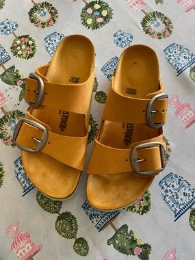 Birkenstock Ochre Leather Sandals Sz 38